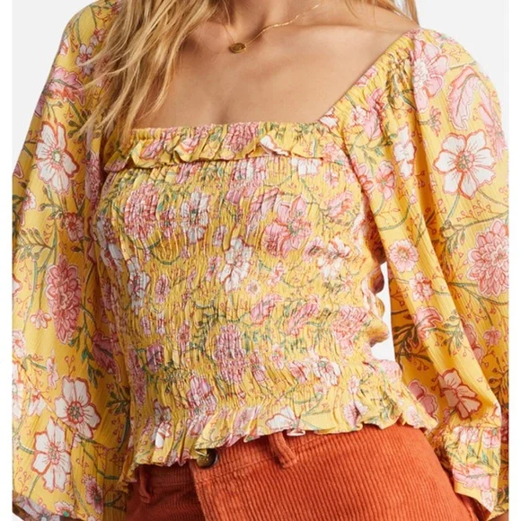 Women’s Billabong Be My Babe Bell Sleeve Top - Picture 2 of 5